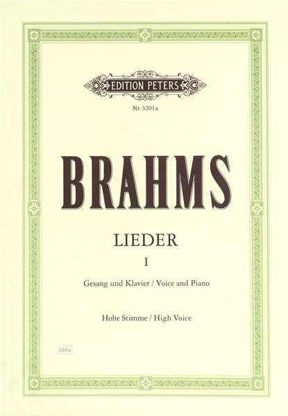 Cover for Johannes Brahms · Lieder 1 (Paperback Bog)