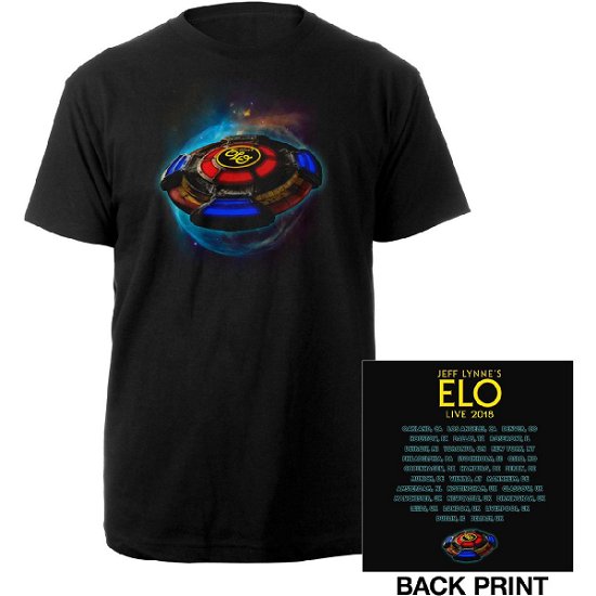 ELO Unisex T-Shirt: 2018 Tour Logo (Back Print) (Ex-Tour) - Elo ( Electric Light Orchestra ) - Marchandise -  - 5056170671903 - 
