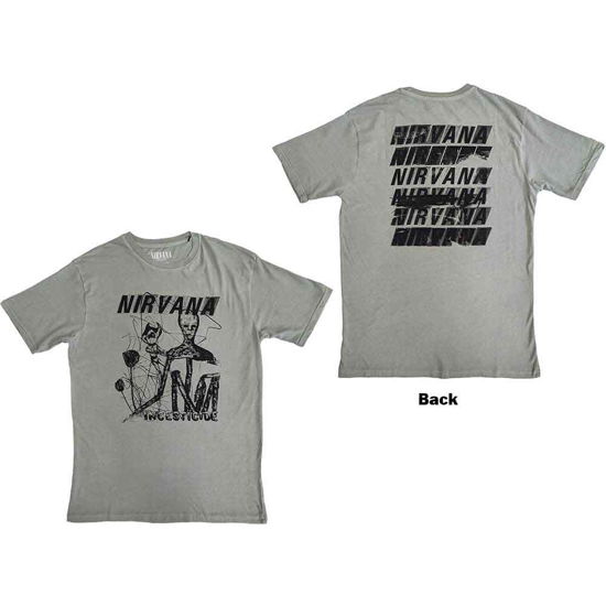 Nirvana Unisex T-Shirt: Incesticide Stacked Logo (Back Print) - Nirvana - Fanituote -  - 5056561073903 - 