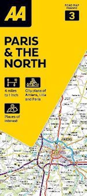 Cover for AA Road Map Paris &amp; The North - AA Road Map France (Kartor) [New edition] (2024)