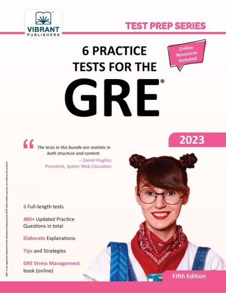 Cover for Vibrant Publishers · 6 Practice Tests for the GRE (Book) (2022)