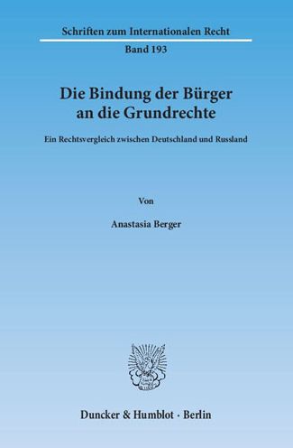 Cover for Berger · Die Bindung der Bürger an die Gr (Book) (2014)