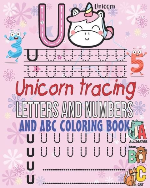 Cover for Obeezon · Unicorn Tracing letters and numbers - ABC Coloring book (Paperback Bog) (2020)