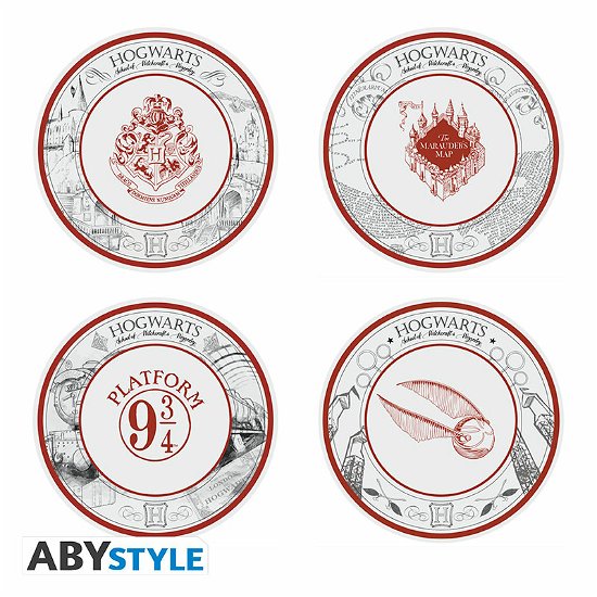 HARRY POTTER - Set of 4 Plates - Harry Potter univ - Harry Potter - Merchandise - ABYstyle - 3665361072904 - 