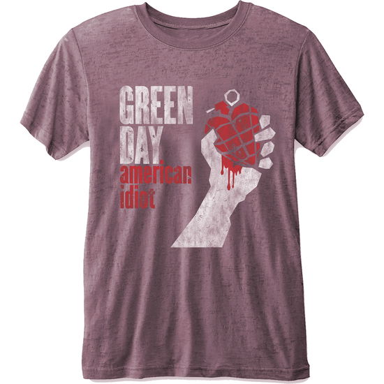 Green Day Unisex T-Shirt: American Idiot (Burnout) - Green Day - Fanituote - Warner - 5056170616904 - 