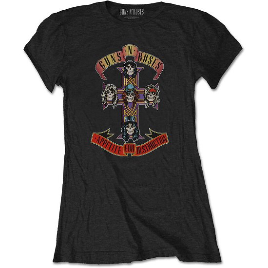 Cover for Guns N Roses · Guns N' Roses Ladies T-Shirt: Appetite for Destruction (Retail Pack) (T-shirt) [size XL] [Black - Ladies edition]