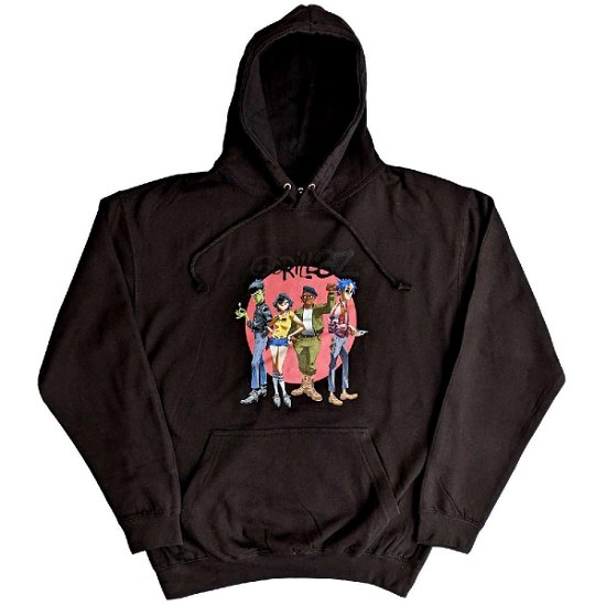Gorillaz Unisex Pullover Hoodie: Group Circle Rise - Gorillaz - Merchandise -  - 5056561076904 - 