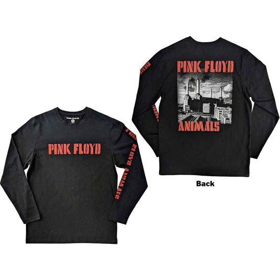 Pink Floyd Unisex Long Sleeve T-Shirt: Animals B&W (Back & Sleeve Print) - Pink Floyd - Merchandise -  - 5056561089904 - June 27, 2023