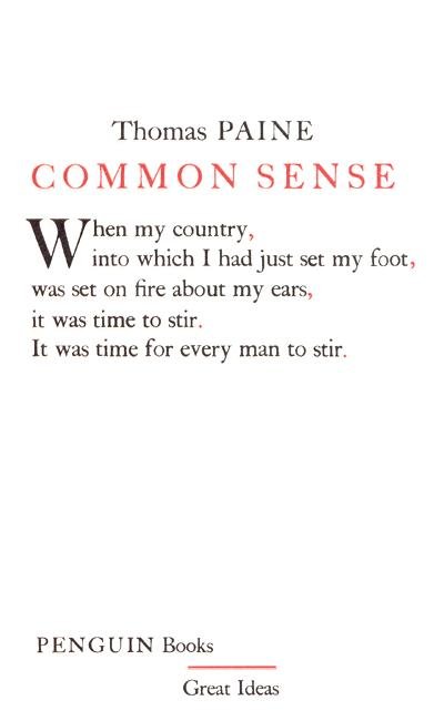 Common Sense - Penguin Great Ideas - Thomas Paine - Books - Penguin Books Ltd - 9780141018904 - September 2, 2004