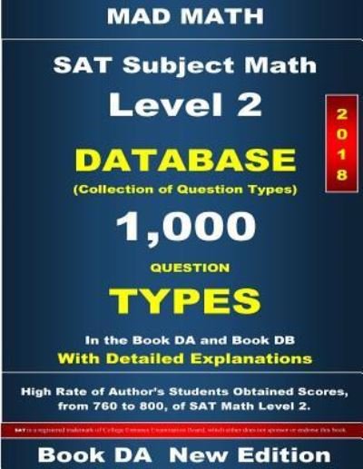 Cover for John Su · 2018 SAT Subject Math Level 2 Book DA (Pocketbok) (2018)