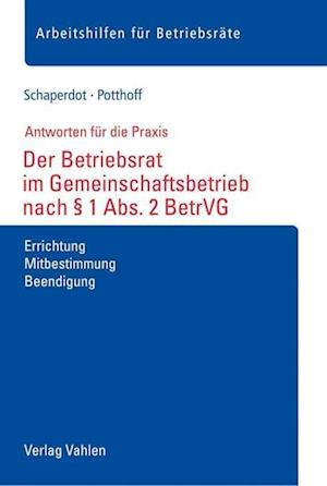 Cover for Susanne Schaperdot · Der Betriebsrat im Gemeinschaftsbetrieb nach § 1 Abs. 2 BetrVG (Pamphlet) (2021)