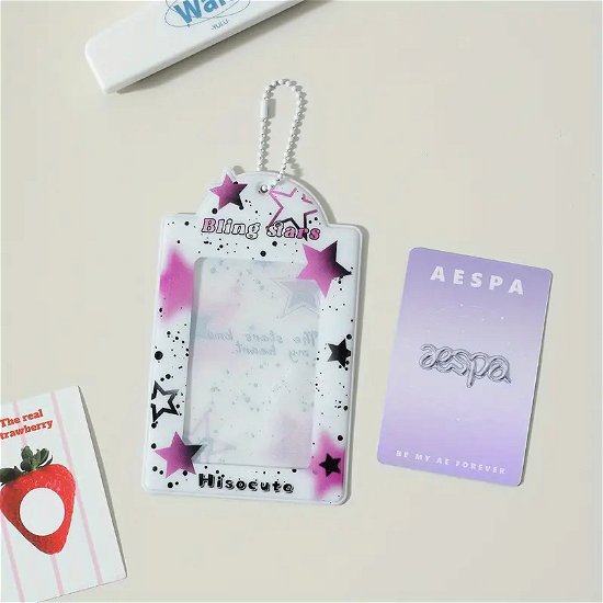 Cover for Transparent PVC Card Holder · Bling Stars (Nyckelring) [White Purple Star edition] (2023)