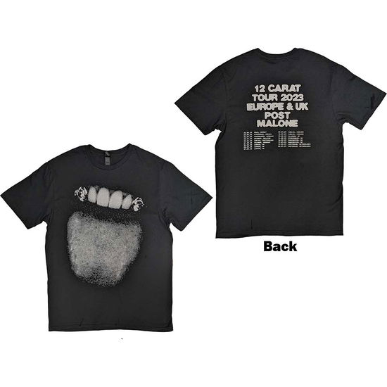 Post Malone Unisex T-Shirt: Fangs 2023 Tour Dates (Back Print & Ex-Tour) - Post Malone - Gadżety -  - 5056737232905 - 