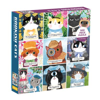 Bookish Cats 500 Piece Family Puzzle - Mudpuppy - Board game - Galison - 9780735364905 - July 1, 2020