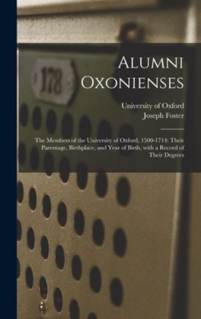 Cover for Joseph 1844-1905 Foster · Alumni Oxonienses (Hardcover Book) (2021)