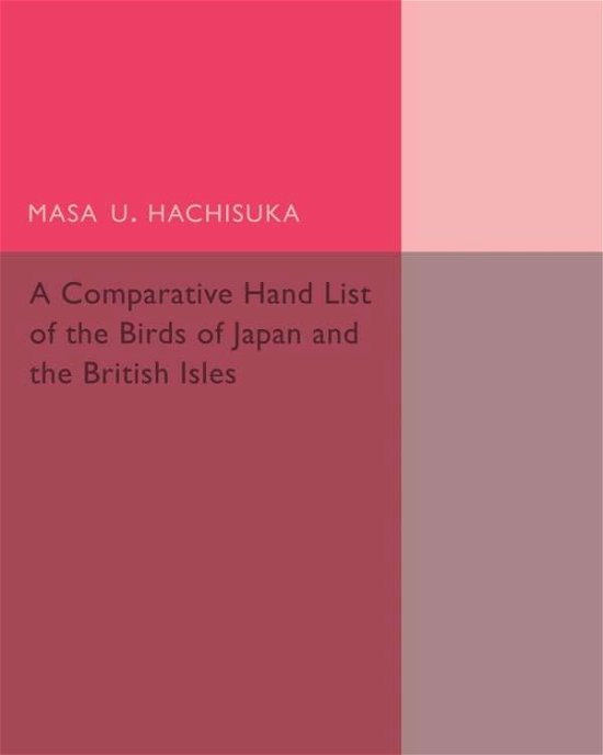 Cover for Masa U. Hachisuka · A Comparative Hand List of the Birds of Japan and the British Isles (Paperback Book) (2015)