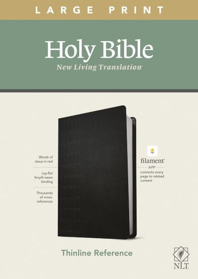 Cover for Tyndale · NLT Large Print Thinline Reference Bible, Filament Enabled Edition (Red Letter, LeatherLike, Black) (Bog) (2020)
