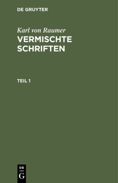 Cover for Karl Von Raumer (N/A) (1901)