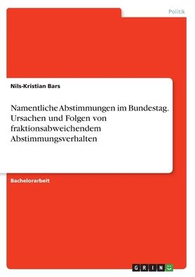 Cover for Bars · Namentliche Abstimmungen im Bundes (Book)