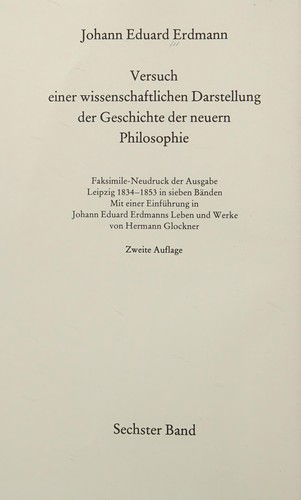 Cover for Erdmann · Versuch einer wissenschaftliche (Book) (1977)