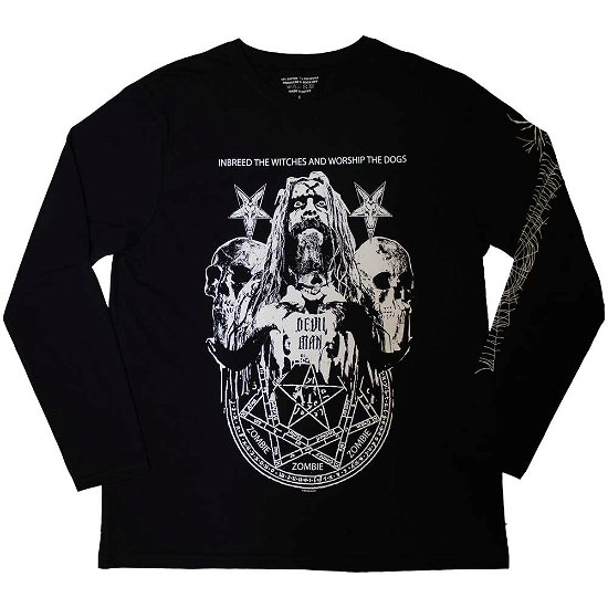 Rob Zombie Unisex Long Sleeve T-Shirt: Devil Man (Sleeve Print) - Rob Zombie - Merchandise -  - 5056737206906 - 