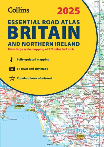 Cover for Collins Maps · 2025 Collins Essential Road Atlas Britain and Northern Ireland: A4 Spiral - Collins Road Atlas (Spiral Book) (2024)