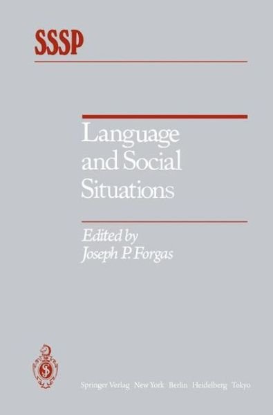 Cover for Forgas · Language and Social Situations (Book)