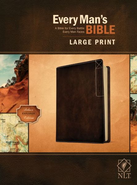 Cover for Stephen Arterburn · Every Man's Bible NLT, Large Print, Deluxe Explorer Edition (LeatherLike, Rustic Brown) (Book) (2021)