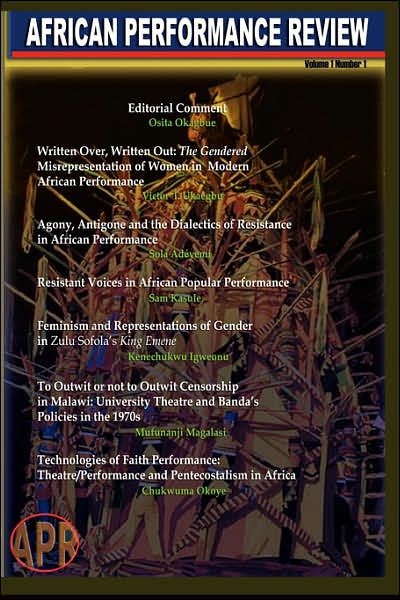 Cover for Osita Okagbue · African Performance Review, Vol 1 No 1 2007 (Paperback Book) (2007)