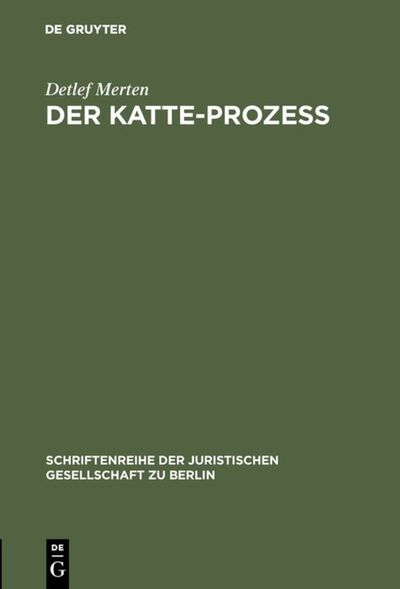 Cover for Merten · Der Katte-Prozeß (Book) (1980)