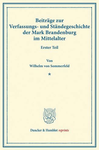 Cover for Sommerfeld · Beiträge zur Verfassungs- un (Buch) (2014)