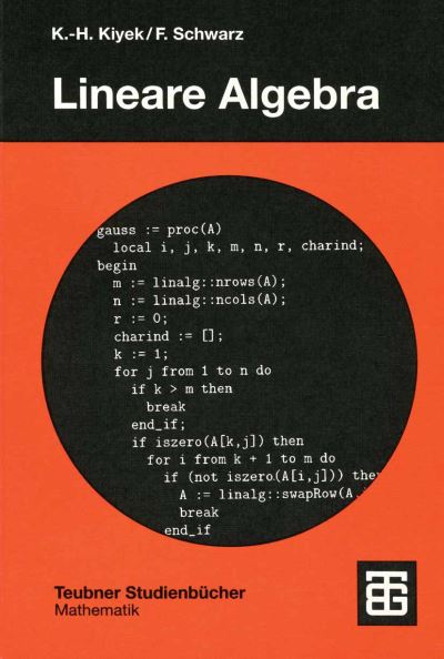 Cover for Karl-heinz Kiyek · Lineare Algebra (Paperback Book) [German, 1999 edition] (1999)