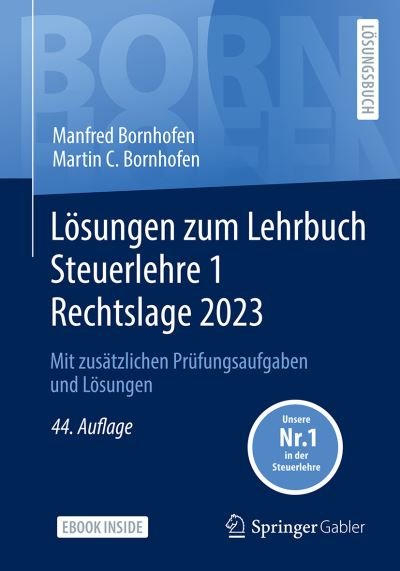 Cover for Manfred Bornhofen · Lösungen Zum Lehrbuch Steuerlehre 1 Rechtslage 2023 (Book) (2023)