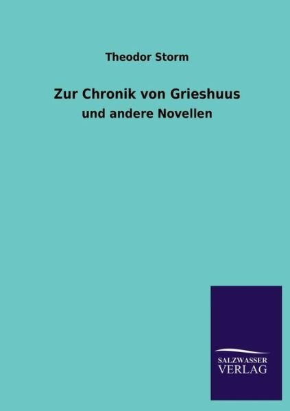 Cover for Theodor Storm · Zur Chronik Von Grieshuus (Paperback Bog) [German edition] (2013)
