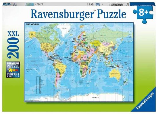 Puzzel XXL Wereldkaart: 200 stukjes (128907) - Ravensburger - Annen - Ravensburger - 4005556128907 - 2020