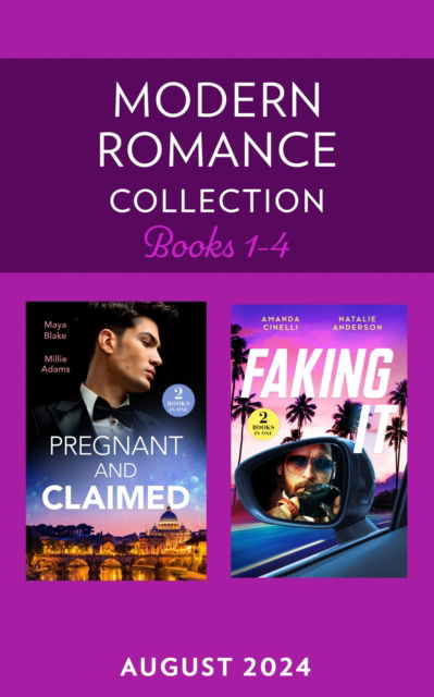 Modern Romance August 2024 Books 1-4: Greek Pregnancy Clause (A Diamond in the Rough) / Her Impossible Boss's Baby / Fast-Track Fiance / Billion-Dollar Dating Game - Maya Blake - Książki - HarperCollins Publishers - 9780263324907 - 15 sierpnia 2024