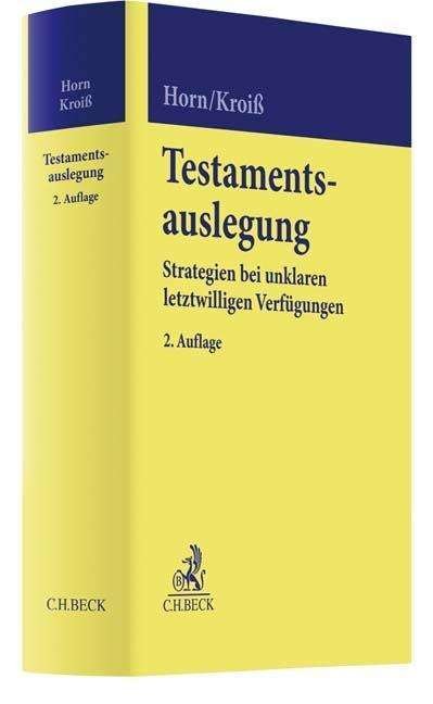 Cover for Horn · Testamentsauslegung (Book)
