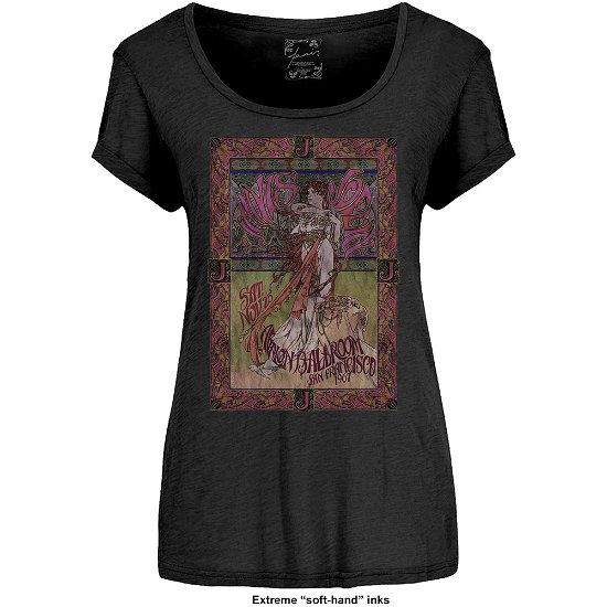 Cover for Janis Joplin · Janis Joplin Ladies T-Shirt: Avalon Ballroom '67 (Soft Hand Inks) (T-shirt) [size S] [Black - Ladies edition]
