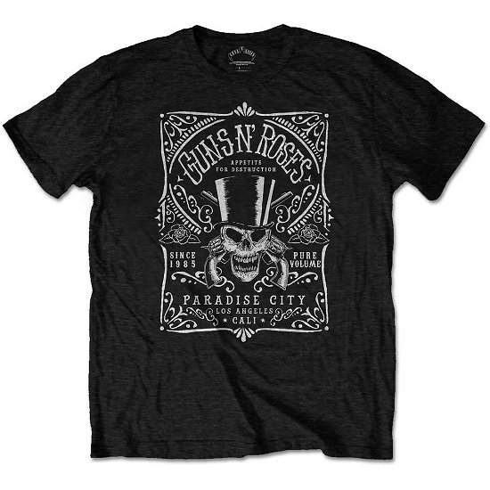 Guns N' Roses Unisex T-Shirt: Bourbon Label - Guns N Roses - Produtos - Bravado - 5056170621908 - 