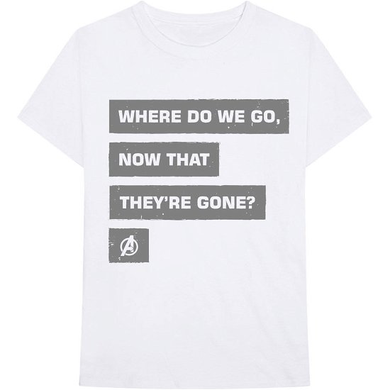 Marvel Comics · Marvel Comics Unisex T-Shirt: Avengers Now That They're Gone (T-shirt) [size S] [White - Unisex edition]