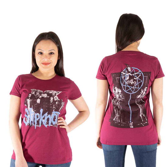 Slipknot Ladies T-Shirt: Goat Logo Demon (Back Print) - Slipknot - Merchandise -  - 5056561078908 - March 22, 2023