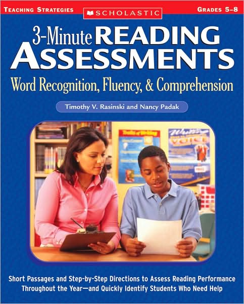 Cover for Timothy V. Rasinski · 3-minute Reading Assessments: Word Recognition, Fluency, and Comprehension: Grades 5-8 (Paperback Book) [1.2.2005 edition] (2005)