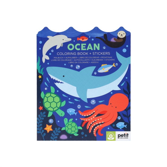 Cover for Petit Collage · Ocean Coloring Book + Stickers (Paperback Book) (2025)