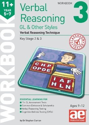 Cover for Dr Stephen C Curran · 11+ Verbal Reasoning Year 5-7 GL &amp; Other Styles Workbook 3: Verbal Reasoning Technique (Paperback Book) (2024)