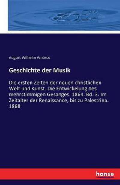 Cover for Ambros · Geschichte der Musik (Book) (2016)