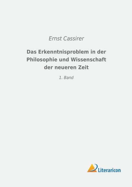 Cover for Cassirer · Das Erkenntnisproblem in der P (Book)