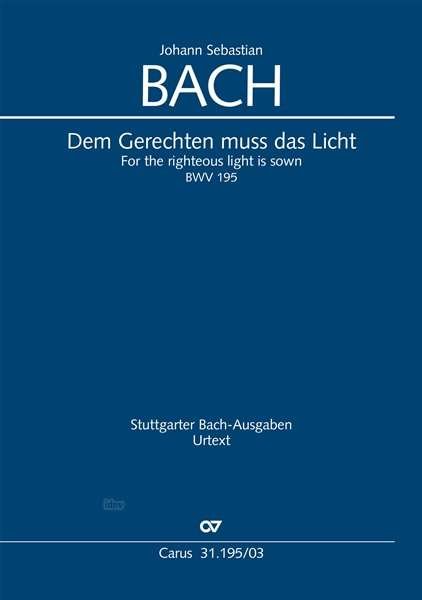 Cover for Bach · Dem Gerechten muss das Licht (Klav (Book)