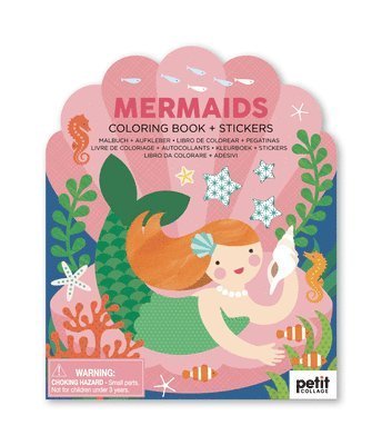Cover for Petit Collage · Coloring Book with Stickers Mermaids (N/A) (2021)
