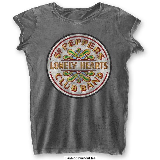 Cover for The Beatles · THE BEATLES - T-Shirt BurnOut Col - Sgt Pepper Dru (Zabawki) [size XL] [Grey - Ladies edition]