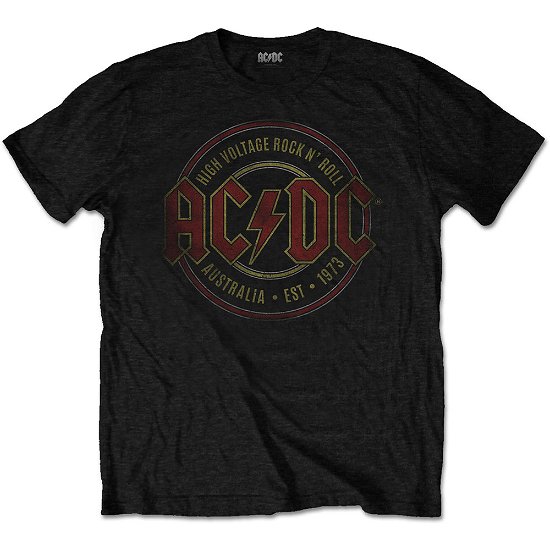 AC/DC Unisex T-Shirt: Est. 1973 - AC/DC - Marchandise - ROCK OFF - 5056170682909 - 